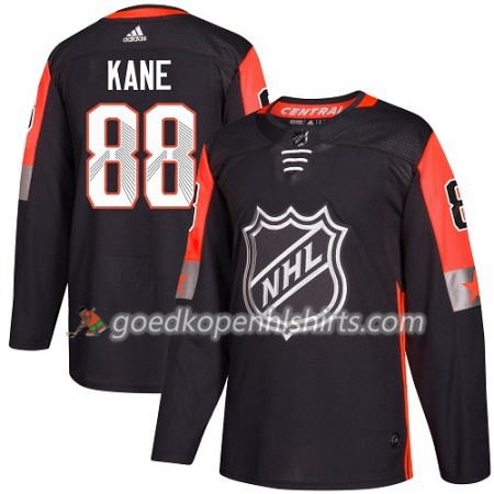 Chicago Blackhawks Patrick Kane 88 2018 NHL All-Star Central Division Adidas Zwart Authentic Shirt - Mannen